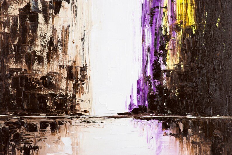 Abstract City Art Urban Modern Painting Textured Painting Etsy