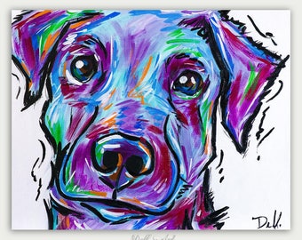 Pet Portrait, Colorful Art, Custom Dog Paintings, Acrylic On canvas, Wall Decor, Home Decor