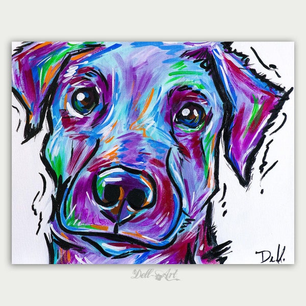 Pet Portrait, Colorful Art, Custom Dog Paintings, Acrylic On canvas, Wall Decor, Home Decor