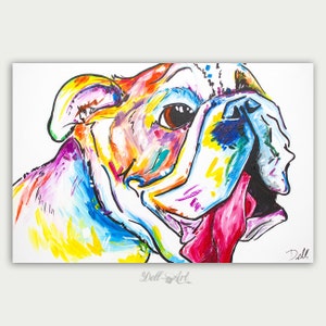 Colorful Art, Custom Dog Paintings, Pet Portrait, Acrylic On canvas, Wall Decor, Home Decor