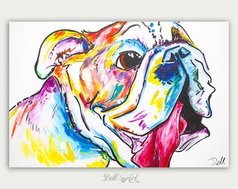 Colorful Art, Custom Dog Paintings, Pet Portrait, Acrylic On canvas, Wall Decor, Home Decor