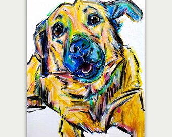 Custom Pet Portrait, Colorful Dog Painting, Custom Dog Portrait, Dog Mom, Acrylic Pet Painting, Pet Painting, Dog Memorial, Home decor