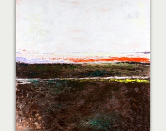 Original Abstract Landscape Oil Painting: Textured Urban Art (30" x 30")