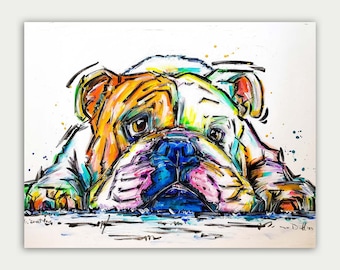 Dog Painting, Pet Portrait, Colorful Art, Custom Dog Paintings, Acrylic On canvas, Wall Decor, Home Decor