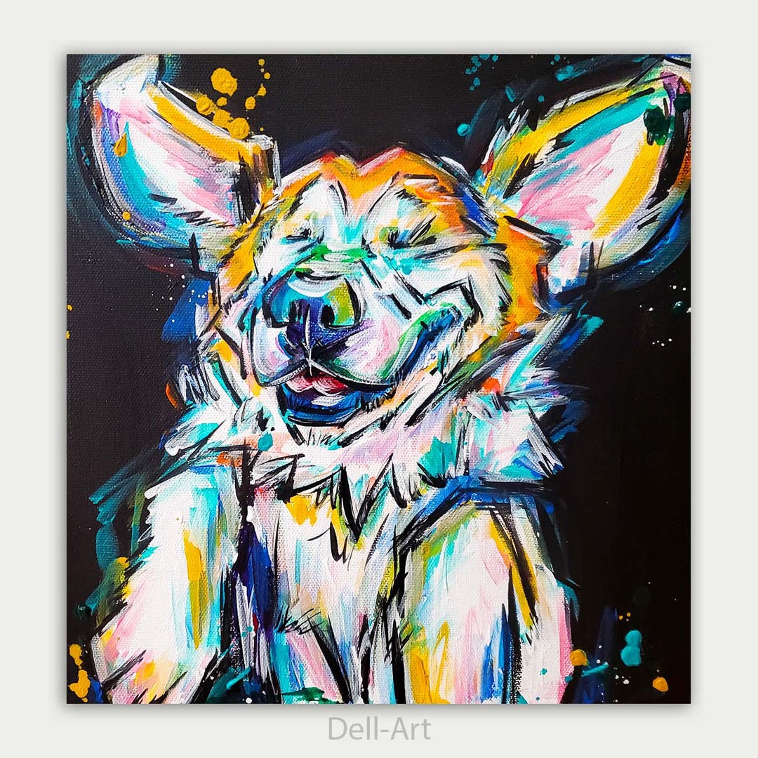 Custom Dog Portrait: Colorful Acrylic Pet Painting on Canvas - Etsy