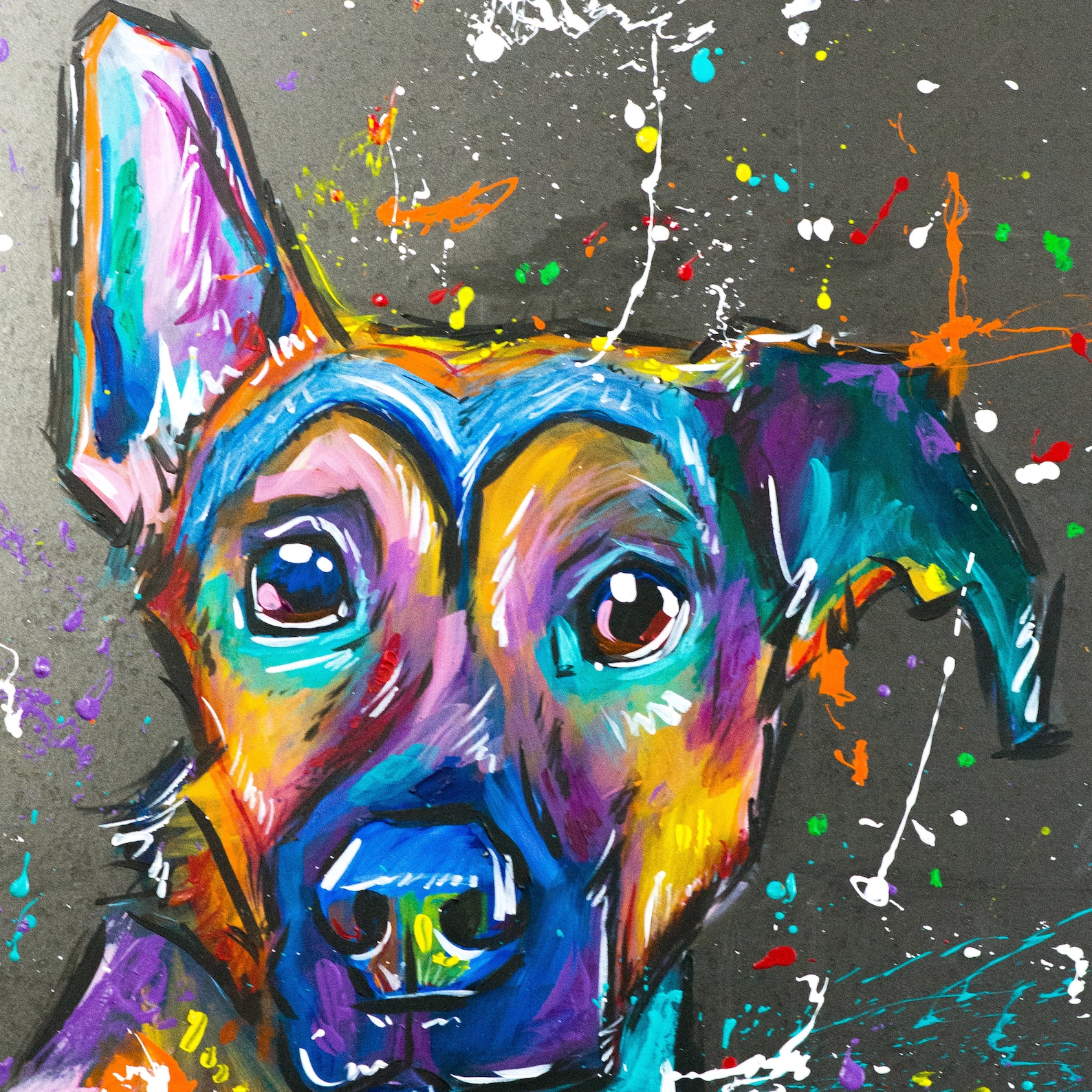 Bunte Hunde Kunst Individuelle Hunde Gemälde Etsy