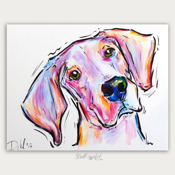 Colorful Pet Art, Custom Dog Paintings, Pet Portrait, Acrylic On canvas, Wall Decor, Home Decor