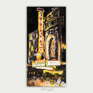 Abstract Chicago Art, Oil painting On Canvas, Contemporary, Textured Painting, Broadway Art,  Home decor