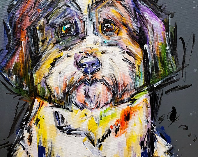 Dog Paintings, Colorful Dog Portraits, Custom Dog Paintings, Pet Portrait, Acrylic Pet Paintings On canvas, Home Decor