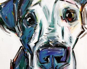 Colorful Custom Dog Paintings, Colorful Art, Acrylic On canvas, Wall Decor, Home Decor