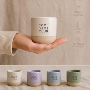 Mama Papa Tasse 230 ml – Hot, Tired, Super oder Cool Moms/Dads Club | Keramiktasse in 4 Farben | Lustiges Geschenk für Eltern