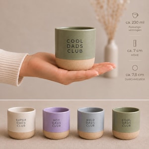 Papa Tasse 230 ml – Hot, Tired, Super, Wild oder Cool Dads Club | Keramiktasse in 4 Farben | Lustiges Geschenk für Paps/ Eltern