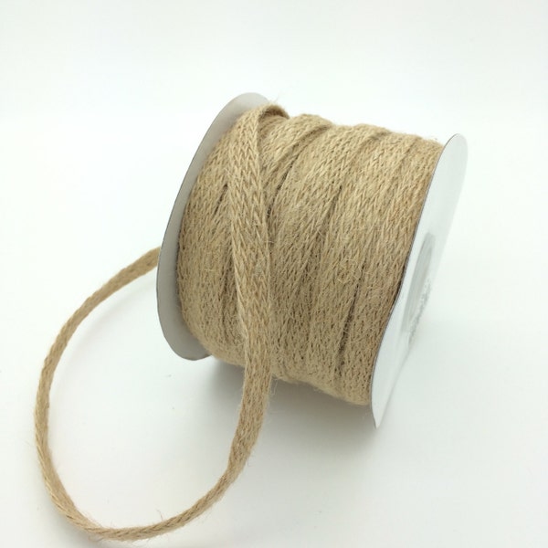 3/8" burlap ribbon Natural burlap jute braided rustic trim - 25 yard Roll or Jute by the yard - High Quality vintage braided Jute RAJ110-12