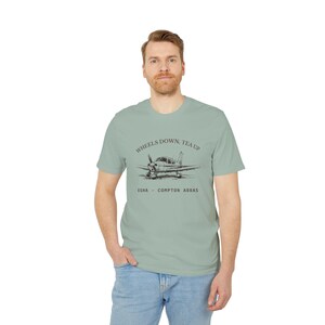 Compton Abbas T-Shirt, EGHA Wheels Down Tea Up Tee, Dorset Pilot Gift, GA Grass Strip Shirt, Flying Club Apparel, Gift for Pilot