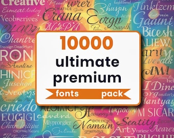 Paquete de más de 10 000 fuentes tipográficas para uso comercial (descarga instantánea)