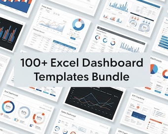 Excel Dashboard Templates Bundle | KPI Reports (Digital Download)