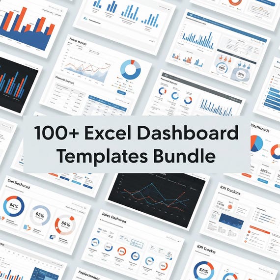 Excel Dashboard Templates Bundle | KPI Reports (Digital Download)