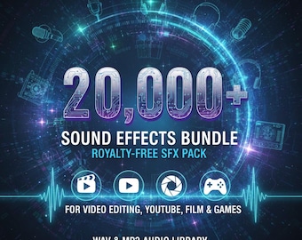 Pacchetto di oltre 20.000 effetti sonori royalty-free (download immediato)