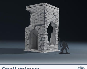 Quadratische Treppenruine für historisches und Fantasy 28 mm Tabletop War-Gaming