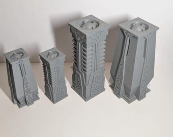 Space Robot Scifi Obelisk Towers Terrain for 28mm/32mm Grimdark Tabletop Wargaming
