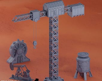 Grimdark Scifi 28mm 32mm Industrial Heavy Machinery - Cranes Drill Generator Pump Jacks