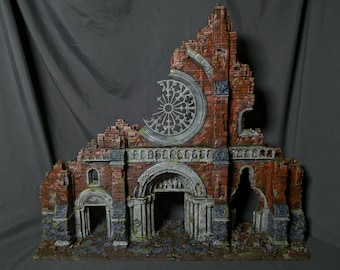 Riesige Tempel Kathedrale Front Ruinen für 28 mm 32 mm Wargaming Grimdark RPG