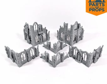 Großes Wargaming Gelände Ruined City Set kompatibel für Warhammer 40k AoS DnD