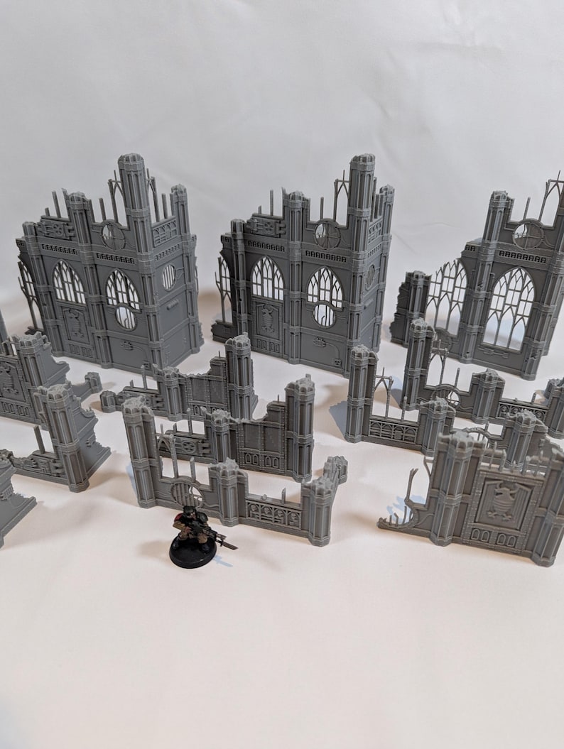 Large Wargaming Ruined City Terrain Set Compatible With Warhammer 40k ...