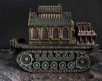 Grimdark Trench Warfare War Chapel 32 mm / 28 mm Riesige Panzerplattform für Tabletop-Spiele