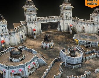 Huge Imperial Fortress Defense Terrain Compatible with 28mm Scifi Grimdark Tabletop