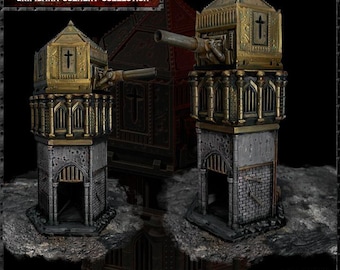 Düsteres Gelände für Artillerietürme im Grabenkrieg-Stil (32 mm Heroic Scale / 28 mm Alt-Sci-Fi)