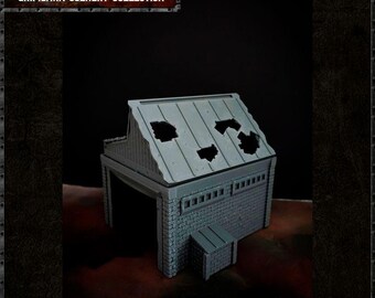 Ruiniertes Werkstattgebäude für 32 mm und 28 mm Tabletop-Graben-Dark-Wargaming