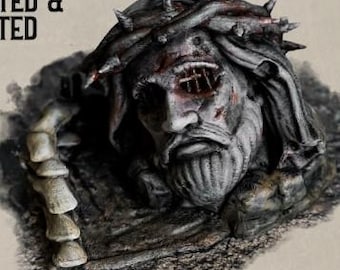 Düstere alternative Geschichtsdarstellung: Grabenkrieg-Statue, Streugelände, Gefallener Kopf, 32 mm / 28 mm, Tabletop-Wargaming