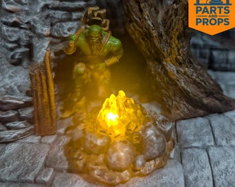 Johiux Mini feu de camp - Accessoire de lutin miniature - Accessoire de Noël - Foyer de camp - Accessoire de crèche - Noir