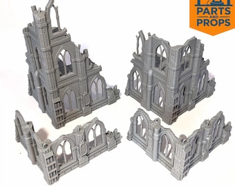 XL City Ruins Terrain Bundle kompatibel mit Warhammer 40k/DnD/AoS/28 mm Tabletop