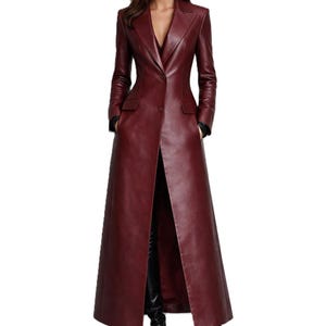 chinese dress ladies Miss Circle Women Baila Burgundy Faux Leather Blazer Mini Dress main image 0
