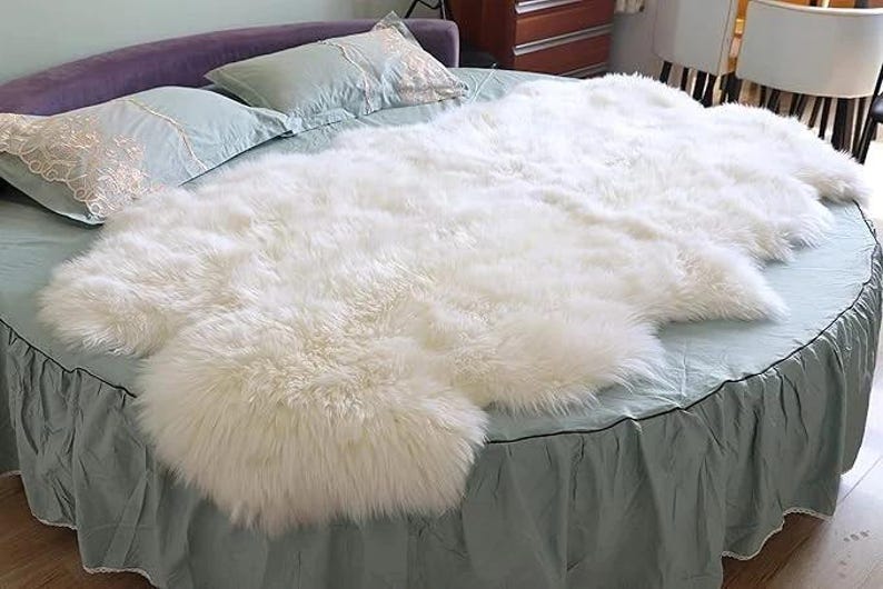 Sheep Rug Texture Genuine Sheepskin Rug: Ultra-soft Plush White Lambskin Area Carpet ...