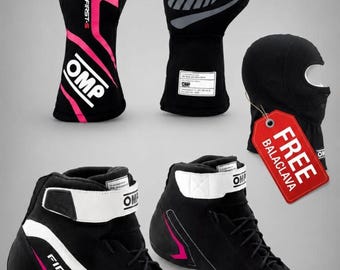 Go Kart Racing OMP Shoes and gloves-Free Balaclava