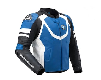 BMW Motorrad leren racemotorjas heren, echt rundleer CE-pantser motorkleding