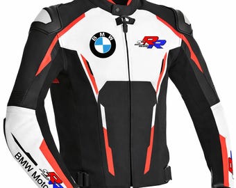 BMW Motorrad leren racemotorjas heren, echt rundleer CE-pantser motorkleding