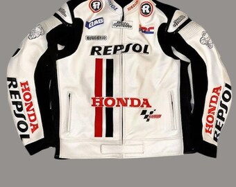 Honda Repsol-motorjas heren echt leer motorjack Biker Rider