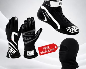 Go Kart Racing OMP Shoes and gloves With free Balaclava