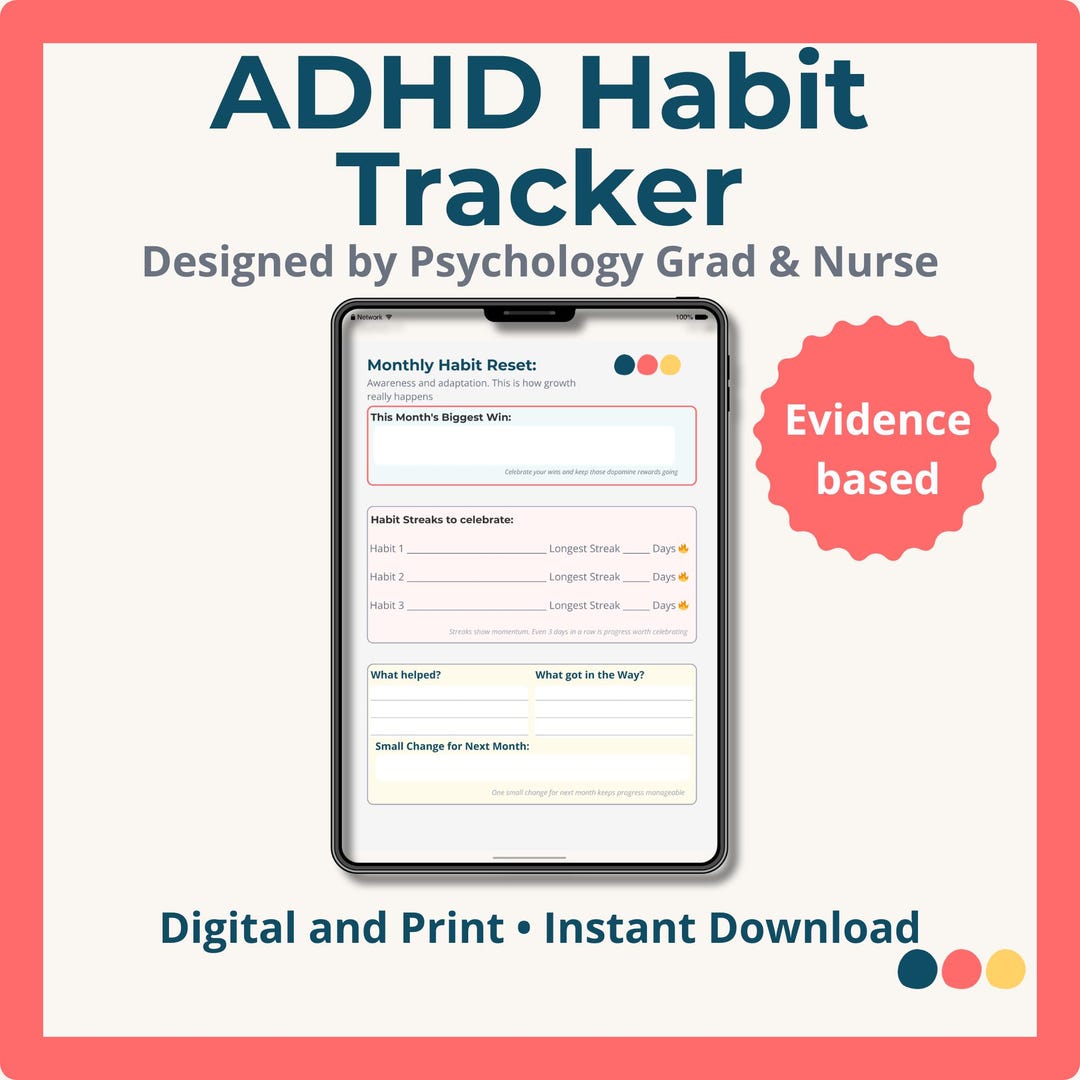 ADHD Habit Tracker: Psychology-based Routine Builder (digital ...
