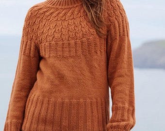 Wool Sweater Knitting Pattern | Round Yoke Design (PDF Pattern)