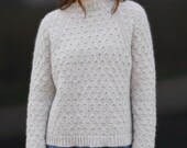 Easy top-down sweater knitting pattern with honeycomb stitch | Sizes S–XXXL | Instant PDF download