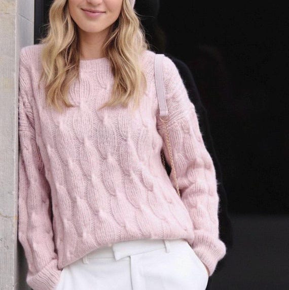 Simple Cable Knit Sweater Pattern PDF | Classic Aran Pullover | Women’s Knitting Pattern | Sizes 40–52 | Instant Download