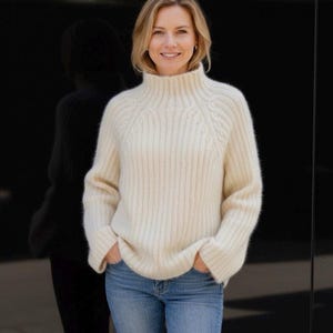 Nahtloser Top-Down-Pullover Strickmuster | Anfängerfreundlicher, Damen Strickpullover (PDF)