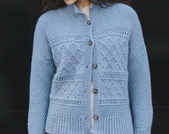 Textured Knit Cardigan Pattern | Women's Relief Stitch (PDF Pattern)
