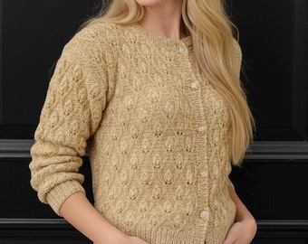 Lace Openwork Cardigan Knitting Pattern – Vintage Style (PDF) - Etsy