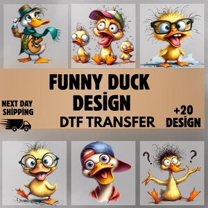 Funny Duck DTF Transfer, Cute Retro Animal Iron On, Quirky Farm Shirt Design, Ready To Press, Sarcastic Wildlife Art